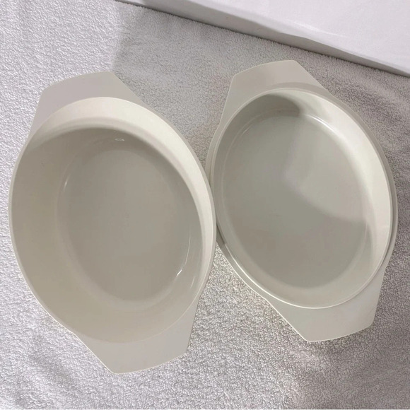 Vintage Glasbak Green Daisy Plastic Oven Proof Round & Oval  Casserole Set x3 - Picture 7 of 16